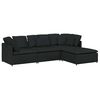 vidaXL Sofa modułowa z podn&oacute;żkiem i poduszkami Tkanina czarna