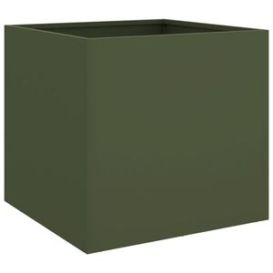 vidaXL Donica, oliwkowa, 49x47x46 cm, stal