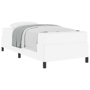 vidaXL Ramka ł&oacute;żka z materacem Biały 80 x 200 cm tkanina