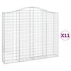 vidaXL Kosze gabionowe, 11 szt, 200x30x160/180cm, galwanizowane żelazo