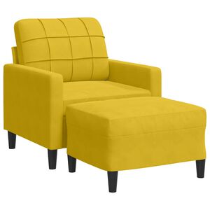 vidaXL Fotel z podn&oacute;żkiem, ż&oacute;łty, 60 cm, aksamit