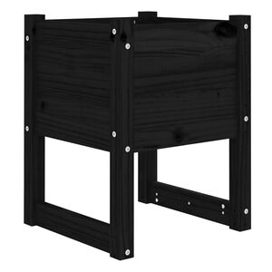 vidaXL Donica, czarny, 40x40x52,5 cm, lite drewno sosnowe