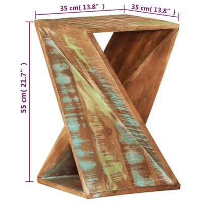 vidaXL Stolik pomocniczy, 35x35x55 cm, lite drewno odzyskane