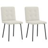 vidaXL Krzesła stołowe, 2 szt., kremowe, obite aksamitem