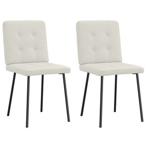 vidaXL Krzesła stołowe, 2 szt., kremowe, obite aksamitem
