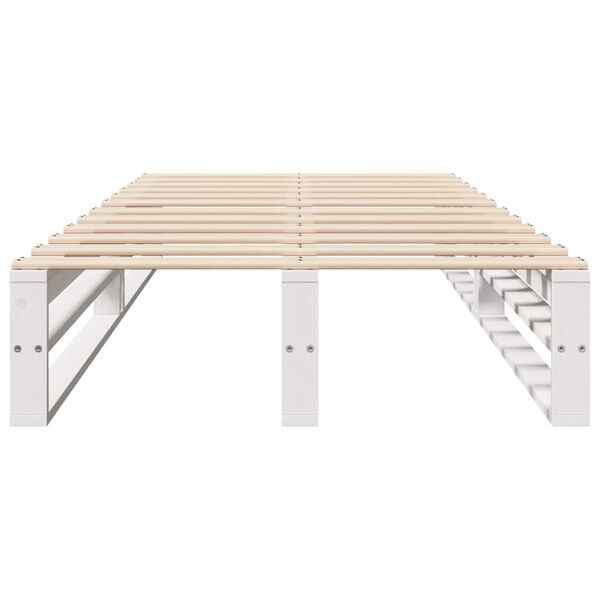 vidaXL Rama łóżka bez materaca, biała, 75x190 cm, lite drewno sosnowe