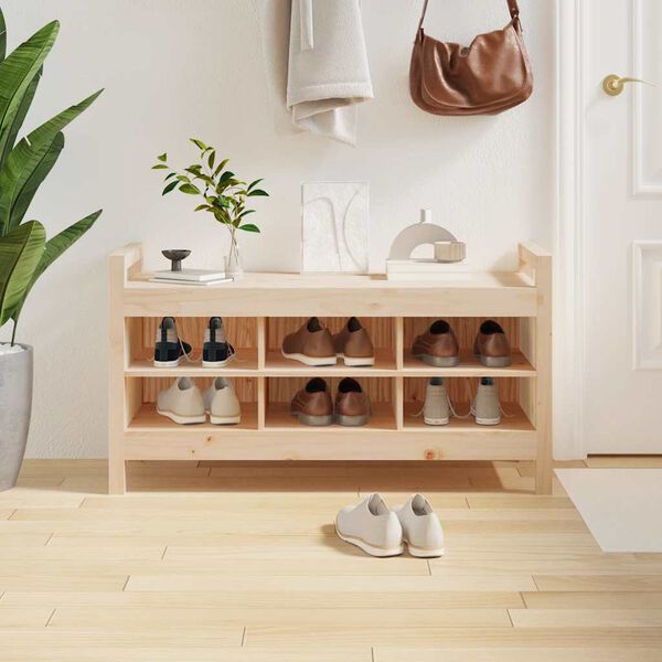 vidaXL Ławka do przedpokoju, 110x40x60 cm, lite drewno sosnowe