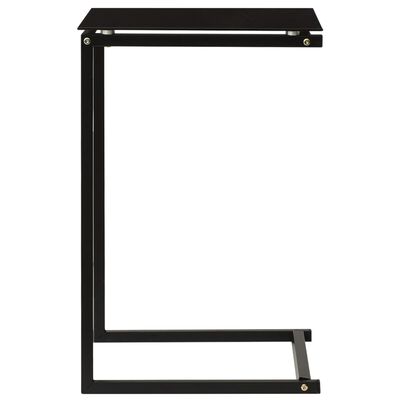 vidaXL Stolik boczny, czarny, 40x40x60 cm, szkło hartowane