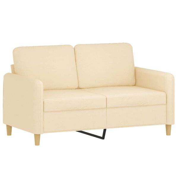 vidaXL 2-osobowa sofa z poduszkami, kremowa, 120 cm, tkanina