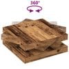 vidaXL Stolik kawowy obrotowy 360 stopni Stare drewno 90x90x34,5 cm