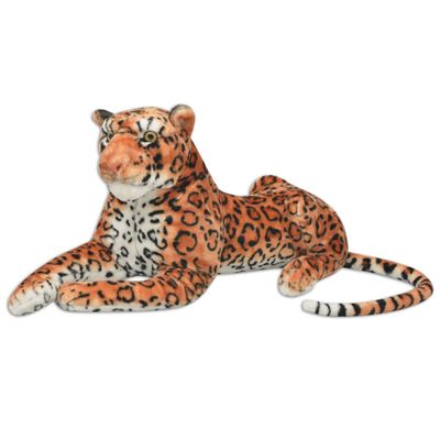 vidaXL Pluszowy leopard XXL brązowy