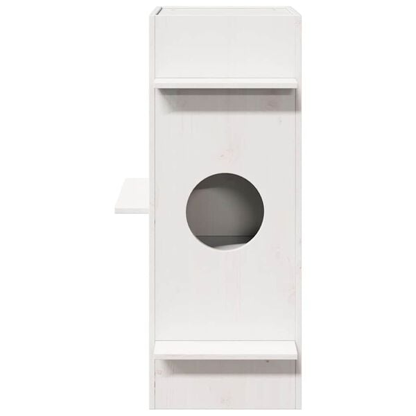 vidaXL Domek dla kota, białe, 43x43x90 cm, lite drewno sosnowe