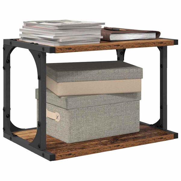 vidaXL Stojak na drukarkę Stare drewno 41 x 28 x 33.5 cm