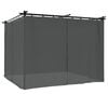 vidaXL Altana ogrodowa z zasłonami, antracytowa, 3x3 m, stal