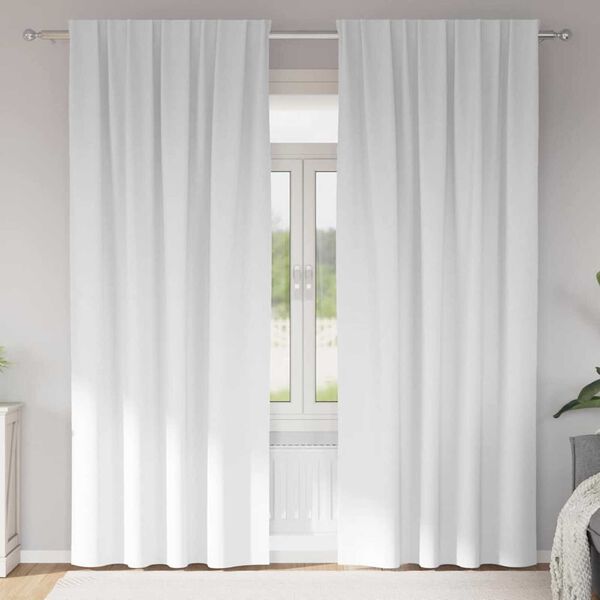 vidaXL Firany blackout z k&oacute;łkami 2 pcs Czysta Biała 225 x 140 cm