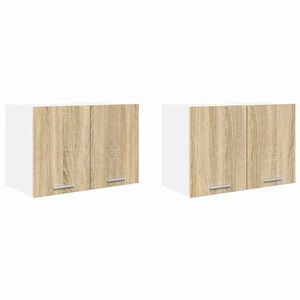 vidaXL Szafka wisząca 2 pcs Dąb Sonoma i Biały 60 x 31 x 40 cm