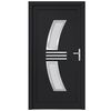 vidaXL Drzwi wejściowe, antracytowe, 88x200 cm, PVC