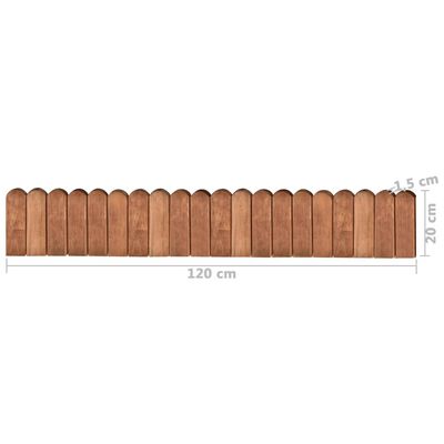 vidaXL Obrzeża ogrodowe, 2 szt., 120 cm, impregnowane drewno sosnowe