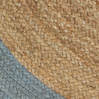 vidaXL Ręcznie wykonany dywanik, juta, oliwkowozielona krawędź, 150 cm