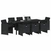vidaXL Zestaw do jadalni w ogrodzie 9 pcs Czarny polirattan