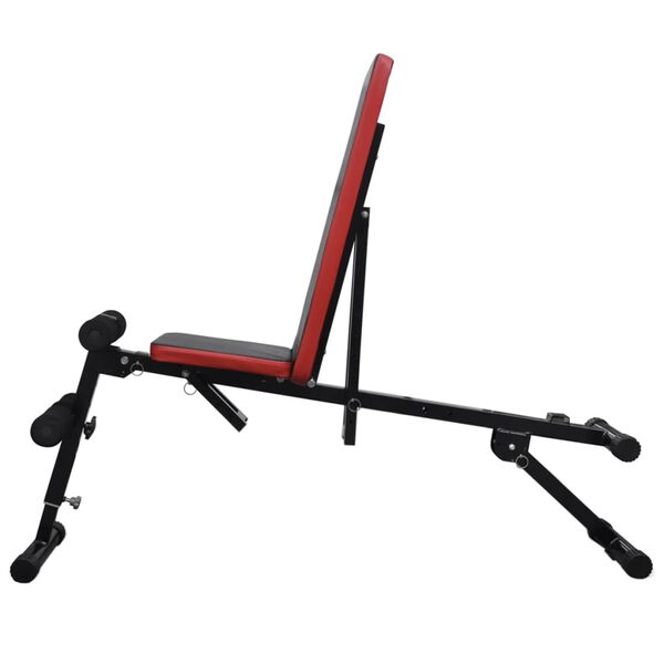 vidaXL Regulowana ławka do brzuszk&oacute;w ze sztangą i hantlami, 30,5 kg