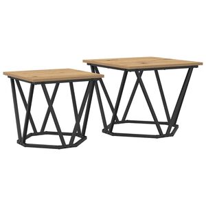 vidaXL Zestaw stolik&oacute;w bocznych 2 pcs Dąb rzemieślniczy
