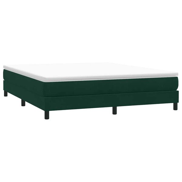 vidaXL Ł&oacute;żko typu Box Spring bez materaca Ciemnozielone 180x220 cm