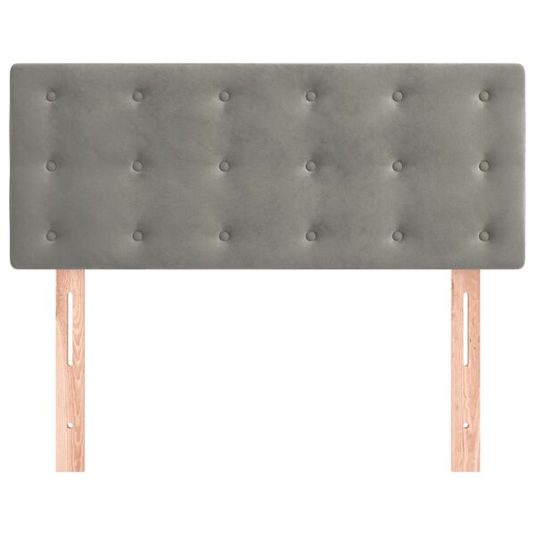 vidaXL Zagłówek do łóżka, jasnoszary, 100x5x78/88 cm, aksamit