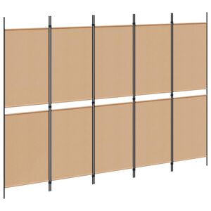 vidaXL 5-panelowy parawan Beżowy 250 x 180 cm tkanina