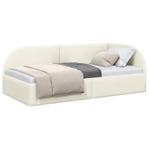 vidaXL Rama ł&oacute;żka narożnego Kremowy 90 cm x 200 cm Aksamit