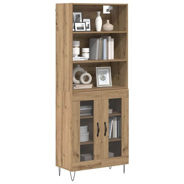 vidaXL Highboard 2 pcs Dąb rzemieślniczy Materiał drewnopochodny
