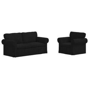 vidaXL Sofa 2 pcs Czarny