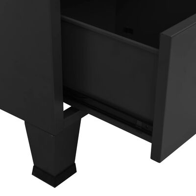 vidaXL Szafka w stylu industrialnym, czarna, 70x40x115 cm, metalowa