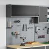 vidaXL Zestaw Szafki Narzędziowej i Pegboard z półką 3 pcs Czarny
