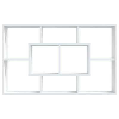 vidaXL Półka ścienna, biała, wysoki połysk, 85x16x52,5 cm