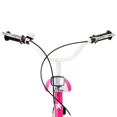 vidaXL Rower dla dzieci, 16 cali, czarno-różowy