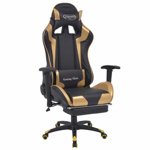 vidaXL Fotel gamingowy złoty 70 x 71 x 136 cm Sztuczna sk&oacute;ra