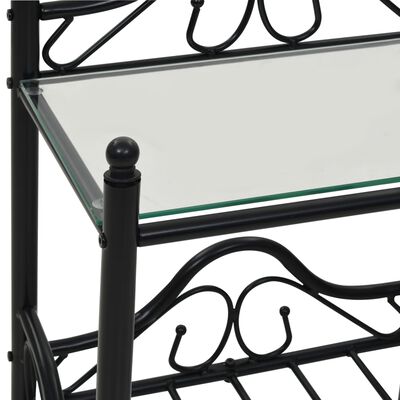 vidaXL Stolik nocny ze stali i hartowanego szkła, 45x30,5x60 cm,czarny