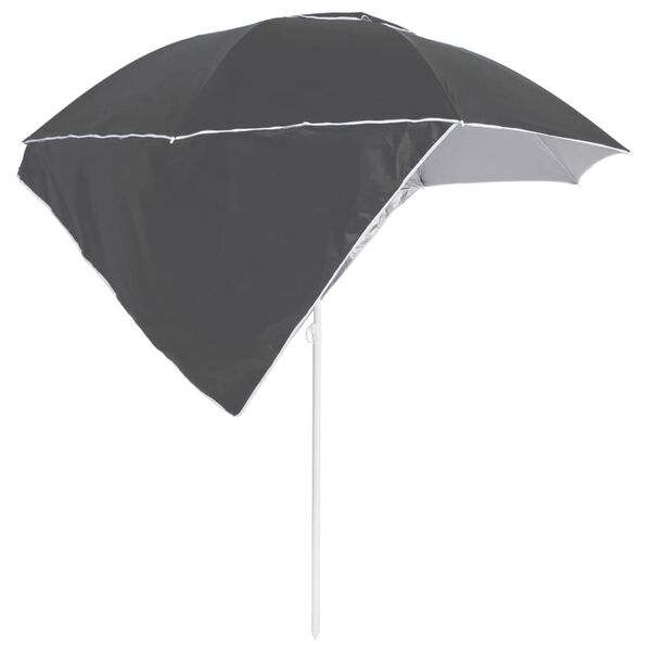 vidaXL Parasol plażowy ze ściankami bocznymi, antracytowy, 215 cm