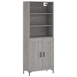 vidaXL Witrynka szary dąb sonoma 69,5x34x180cm materiał drewnopochodny