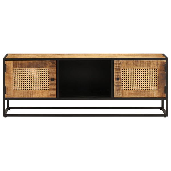 vidaXL Szafka pod TV, 110x30x40 cm, surowe drewno mango i żelazo