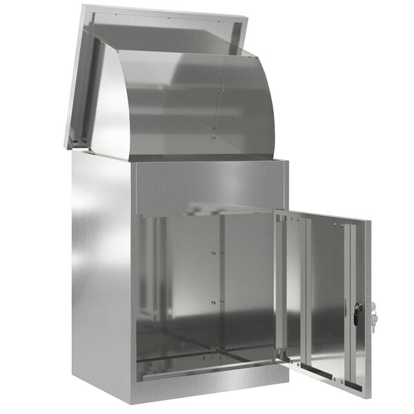 vidaXL Skrzynka na przesyłki z drzwiami Czarny 47.5 x 38 x 59 cm