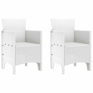 vidaXL Krzesło Ogrodowe 2 pcs Biały 53 x 49 x 85 cm polipropylen