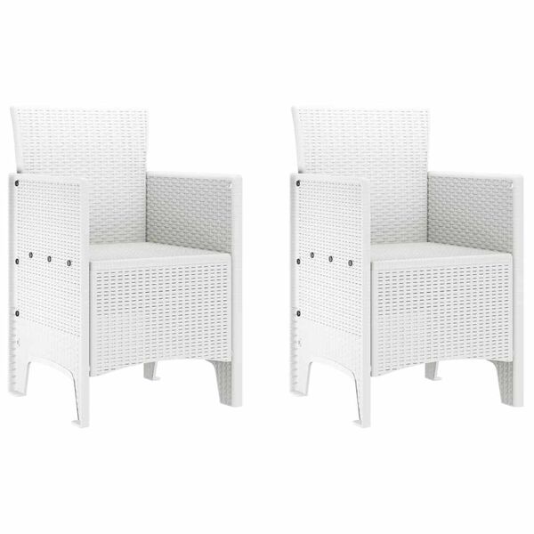 vidaXL Krzesło Ogrodowe 2 pcs Biały 53 x 49 x 85 cm polipropylen