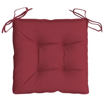 vidaXL Poduszki na krzesła 2 szt., winna czerwień, 40x40x7 cm, tkanina