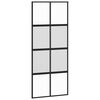 vidaXL Drzwi przesuwne, czarne, 90x205 cm, szkło hartowane, aluminium