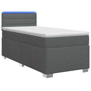 vidaXL Ł&oacute;żko Box Spring z materacem i LED ciemnoszary 80 x 200 cm