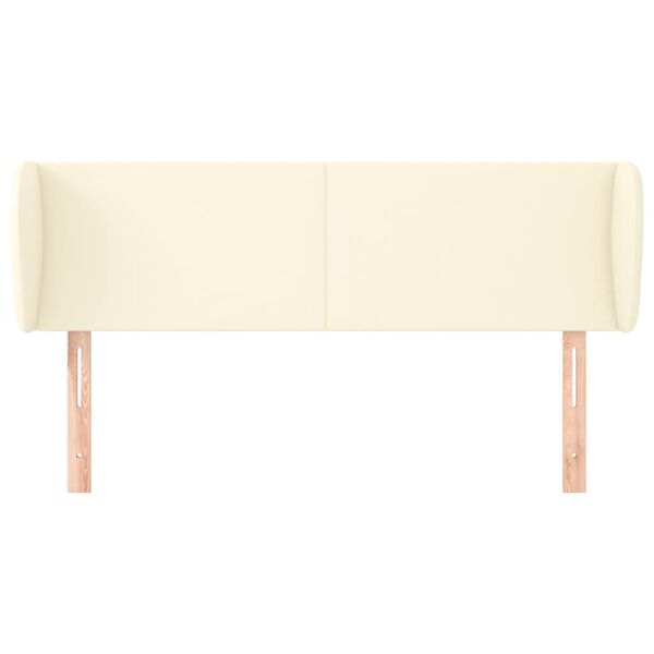 vidaXL Zagł&oacute;wek uszak, kremowy, 147x23x78/88 cm, sztuczna sk&oacute;ra