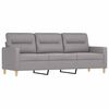 vidaXL 3-osobowa sofa z podn&oacute;żkiem, jasnoszara, 180 cm, tkaniną