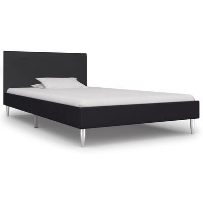 vidaXL Rama łóżka, czarna, tapicerowana tkaniną, 90 x 200 cm